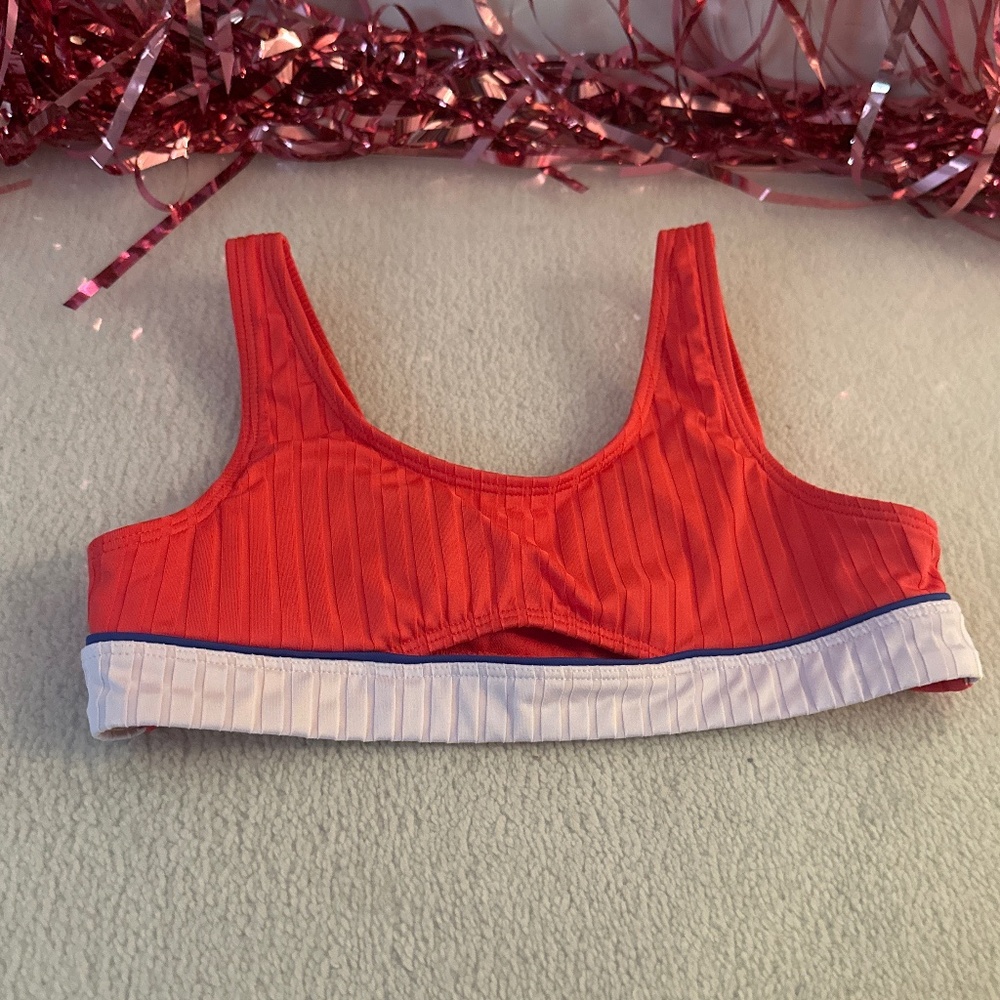 Girls Red & White Bikini Top